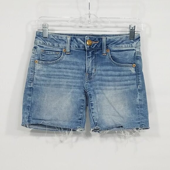 American Eagle Midi Shorts Super Super Stretch 0 - Picture 1 of 3